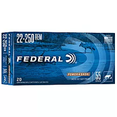 FED PWRSHK 22-250REM 55GR SP 20/200
