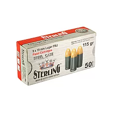 STERLING 9MM 115GR FMJ STEEL 50/1500