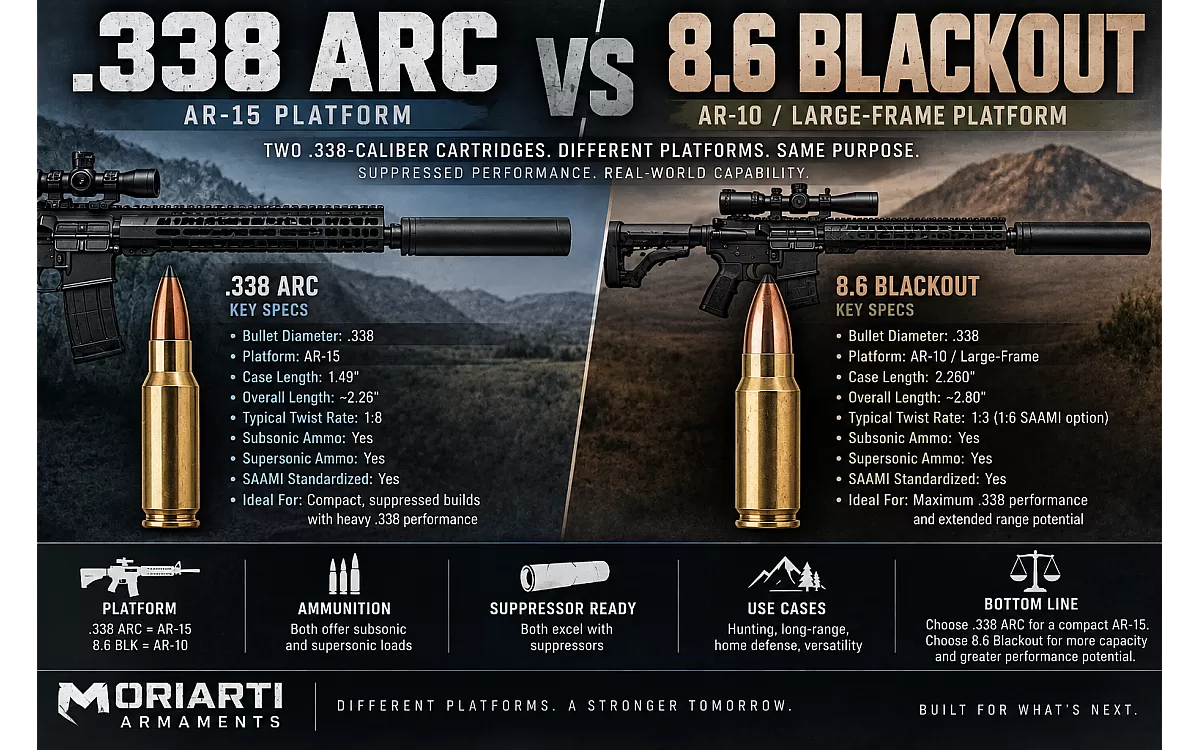 .338 ARC vs. 8.6 Blackout: Two .338-Caliber Suppressed Cartridges, Two Different AR Platforms