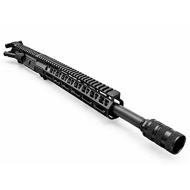 Moriarti .458 SOCOM 16-inch black upper with 12-inch diamond-cut M-LOK handguard and diverter muzzle brake