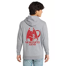Heavy Blend Hoodie – Grey with Red Logo, Front & Back Print – Moriarti Arms Limited Edition