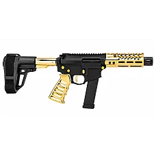 Moriarti MA-9 “Midas” 9MM 7.5″ 24K Gold-Plated Pistol – LRBHO | SBA3
