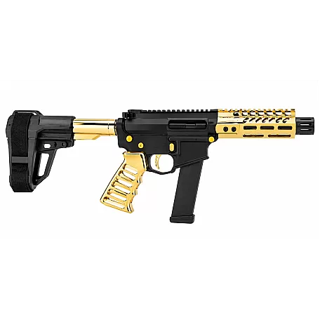Moriarti MA-9 “Midas” 9MM 7.5″ 24K Gold-Plated Pistol – LRBHO | SBA3