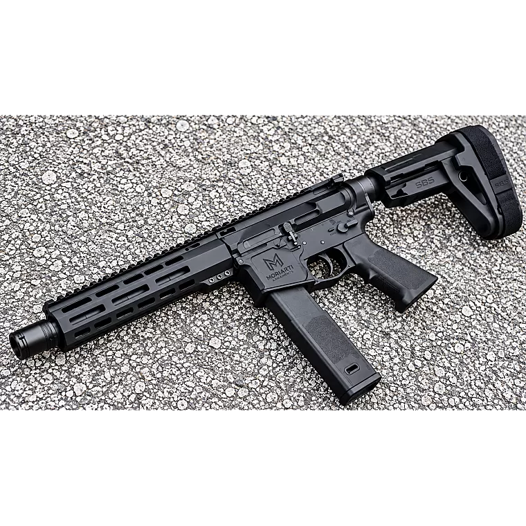 Moriarti MA-9 9MM 7.5 inch LRBHO Pistol – SBA5, Slick Side