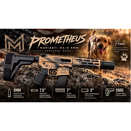 Moriarti MA-9 “Prometheus” 9MM 7.5″ Pistol – LRBHO | SBA5