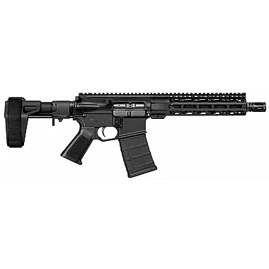 Moriarti MA-15 10.5 inch black AR-15 pistol with SB Tactical SBPDW brace, 10 inch M-LOK handguard and A2 flash hider