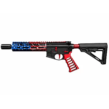 Moriarti MA-15 Patriot Edition 10.5 inch 5.56 NATO SBR with American flag M-LOK handguard and Magpul MOE stock
