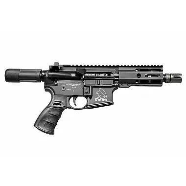 Moriarti MA-15 Micro Mini 4.5-inch .300 Blackout semi-automatic AR-15 pistol with 4-inch M-LOK handguard, micro pistol buffer tube, Ergo grip, and selectable exterior color finish.
