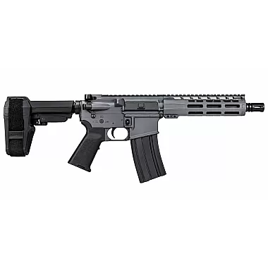 Moriarti MA-15 7.5 inch 5.56 NATO AR-15 pistol grey Cerakote with SBA5 brace and M-LOK handguard
