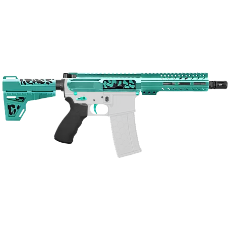 AR-15 7.62X39 7.5" PISTOL KIT - SIDE CUT BILLET UPPER WITH 7" HANDGUARD - SHOCKWAVE - CERAKOTE CAMO