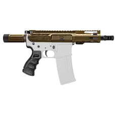 AR-15 300 BLACKOUT 5" PISTOL KIT - SIDE CUT BILLET UPPER WITH 4" HANDGUARD - MICRO - CERAKOTE CAMO BURNT BRONZE