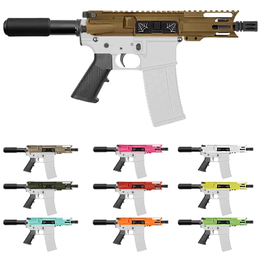 AR-9 9MM 5.5" Complete Pistol Kit – M-Lok, Spider Web Dust Cover, Color Options