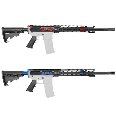 AR-15 5.56/.223 16" CARBINE RIFLE KIT / 12" M LOK / TRIBAL / ACCENT COLOR OPTION - RED / BLUE