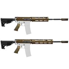AR-15 5.56 NATO 16" Rifle Kit with 10" Quadrail, Tanker Muzzle Brake, and Camo Burnt Bronze Finish