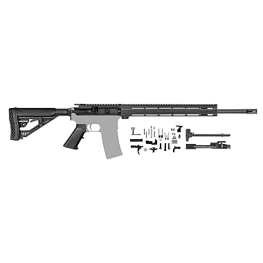 AR-15 5.56/.223 20" Nitride Fluted Rifle Kit / 15" Mlok / A2 / Adaptive Stock