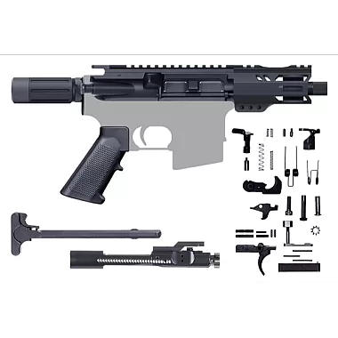 AR-15 5.56/.223 5″ Micro Pistol Kit – 1:5 Twist, Micro Buffer, 4″ M-LOK Rail, Mil-Spec Components