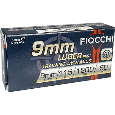 Fiocchi Training Dynamics 9mm Luger 115 gr Full Metal Jacket - 50Rd